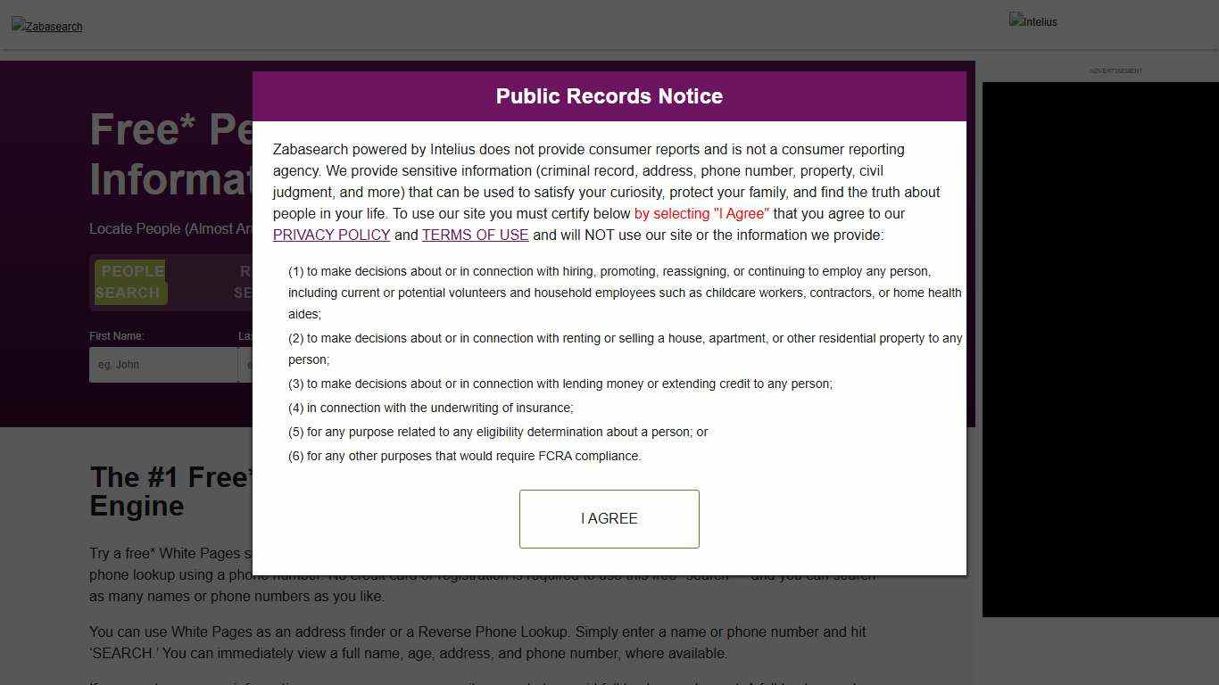 White Pages ZabaSearch